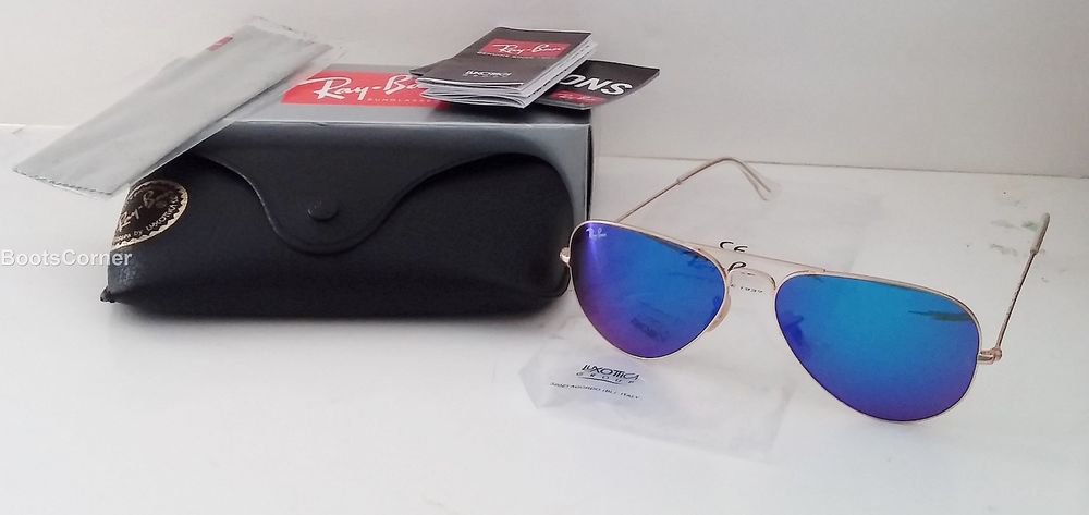 Ray Ban Aviator Blue Sunglasses RB3025 AVIATOR METAL 112/17
