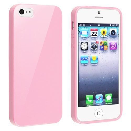 Silcone Fitted Skin Case Compatible with Apple iPhone 5 / 5S, Light Pink