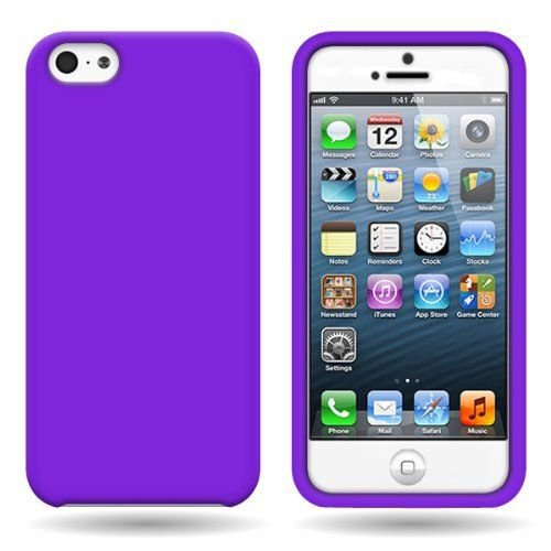 Silicone Fitted Soft Skin Case Cover for Apple iPhone 5 / 5S - Purple