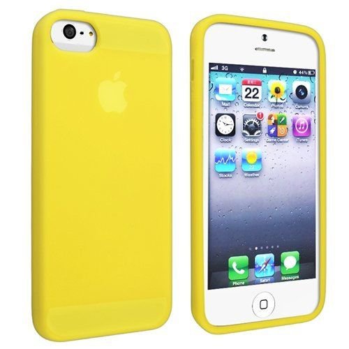 Silicone Fitted Skin Case Compatible With Apple iPhone 5 / 5S - Yellow