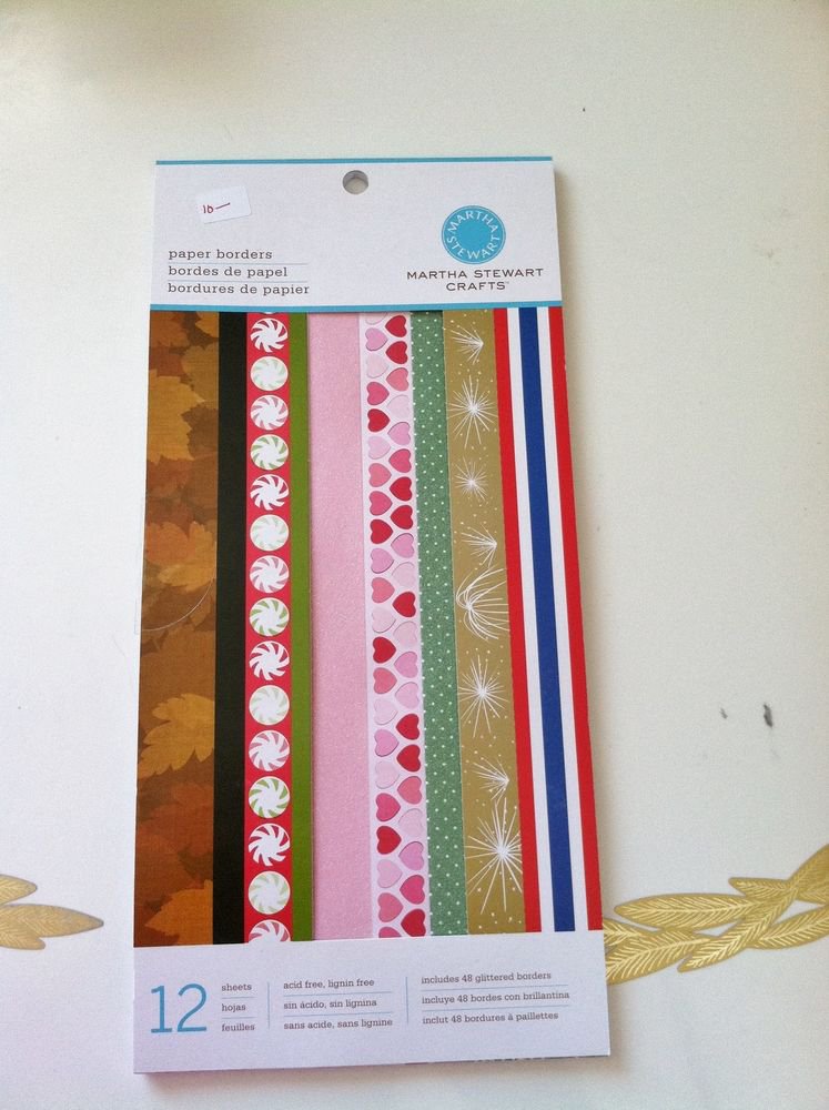 Martha Stewart Crafts Holiday Paper Border Pad Scrapbooking 12 sheets