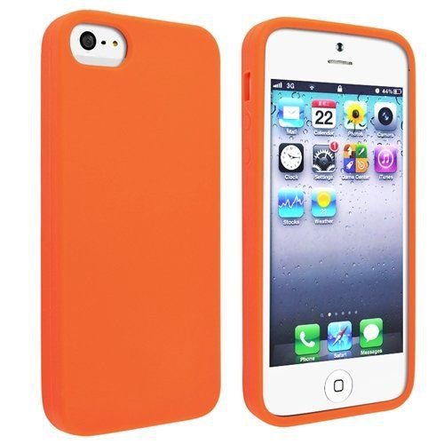 Silicone Fitted Skin Case Compatible With Apple iPhone 5 / 5S - Orange