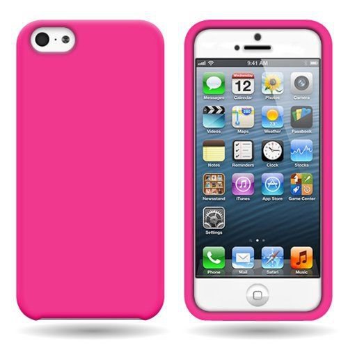 Silicone Fitted Soft Skin Case Cover for Apple iPhone 5 / 5S - Hot Pink