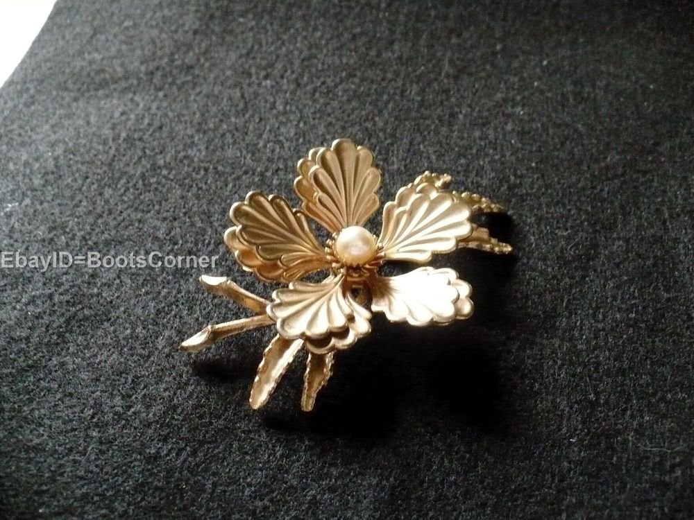Bronze Pearl Pin Brooch