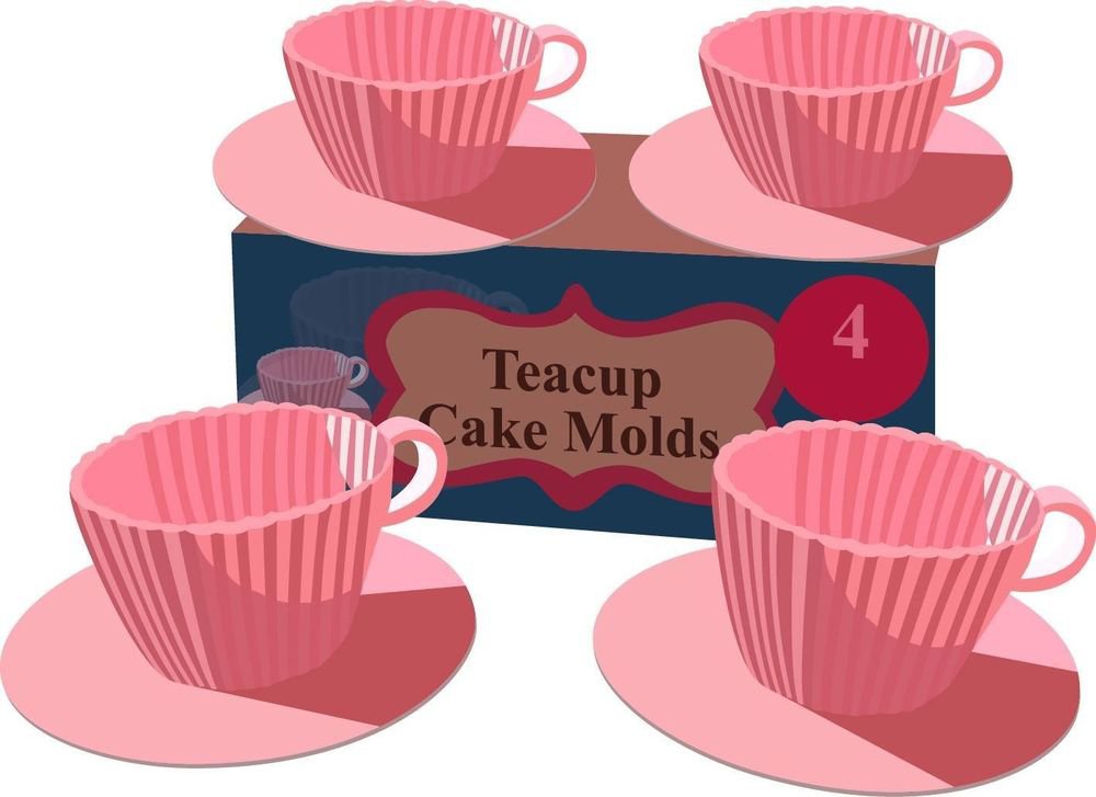 Little Girl Princess Parties Pink Teacups Bakeware for Baking Muffins