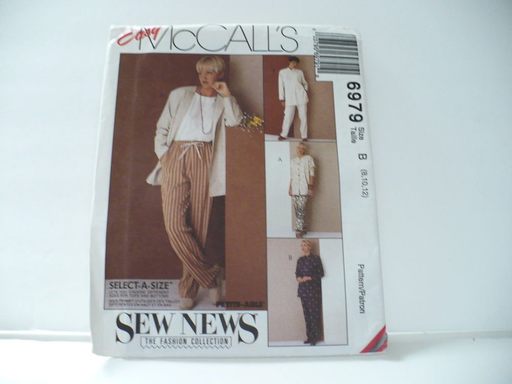 UNCUT McCall's Easy Sewing Pattern #6979 Pants Tunic Misses Size 8, 10, 12