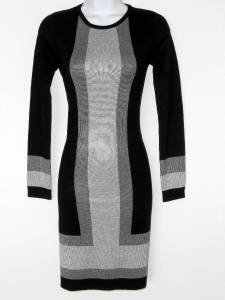 Premise Sweater Dress Size XS Black Gray Colorblock Stripe Knit NWT