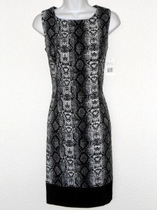 Ronni Nicole Dress Size 6 Gray Black Snakeskin Print Stretch Sheath NWT