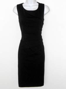 Calvin Klein Black Dress Size 14 Starburst Seam Knit Sheath Sleeveless NWT