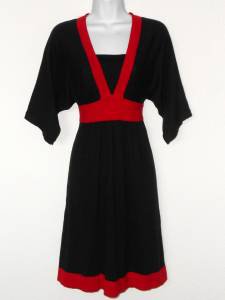 Style & Co Sweater Dress Medium M Black Red Colorblock Knit Dolman Sleeve NWT