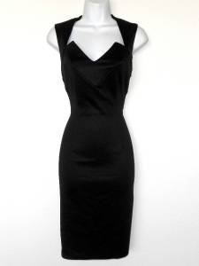Connected Apparel Black Dress Size 10 Lace Cutout Stretch Cocktail Sexy New