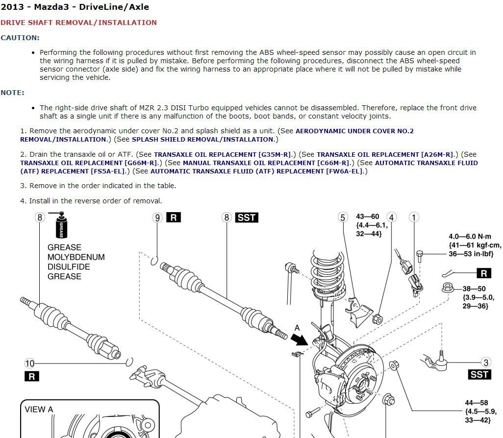 mazda 3 2012 workshop manual