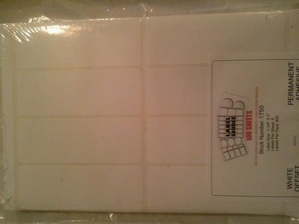 Offset Printing Labels #1750-1 3/4 x 5" Pack of 800 new