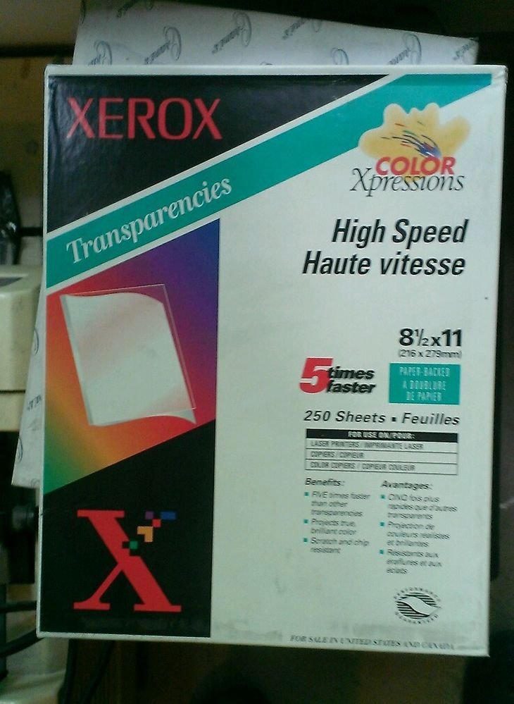 Color Expressions High Speed Transparencies 250 Sheets NIP Xerox