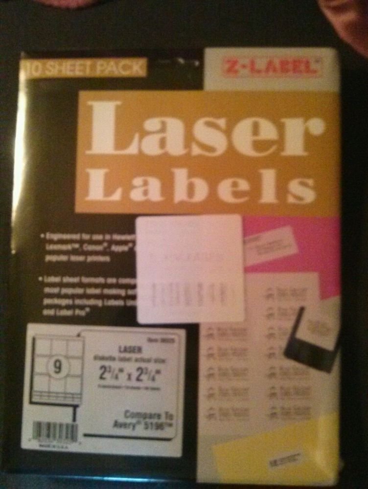 Laser Labels Diskette 2 3/4"x 2 3/4" 450 Labels Compare to Avery 5196