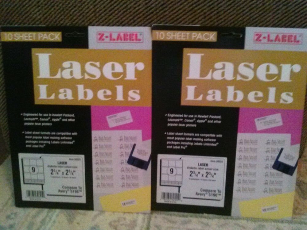 Laser Labels Diskette 2 3/4"x 2 3/4" 180 Labels Compare to Avery 5196