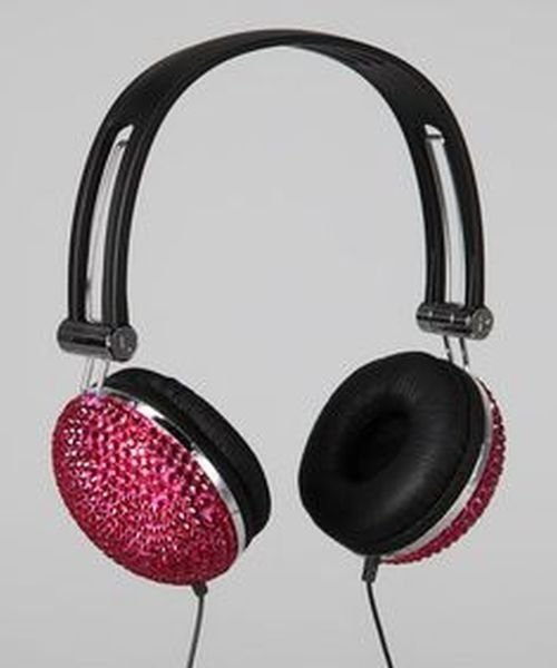 Tri-Coastal Pink Bling Headphones NIP
