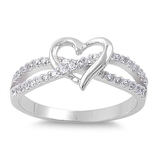 INFINITY LOVE KNOT HEART CZ Sterling Silver Promise Ring Promise Sterling Silver