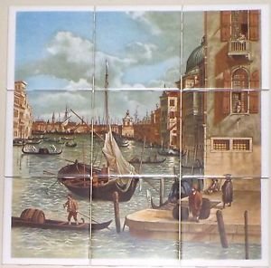Italy Venice 9pc 4.25" x 4.25" Ceramic Tile Mural Back Splash Decor #4
