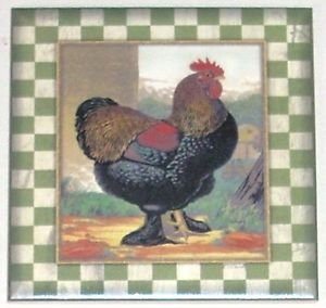 Rooster Ceramic Tile Chicken Talbot 6"x 6" Kiln Fired Decor Back Splash