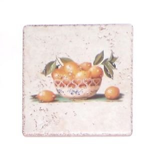 Lemon Bowl Rialto Stone Tile 5.75" x 5.75" Kiln Fired Back Splash Decor