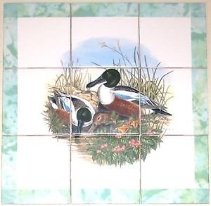 Closeout Duck Ducks Bird Ceramic Tile Mural 9pc 4.25 Backsplash Kiln Fired
