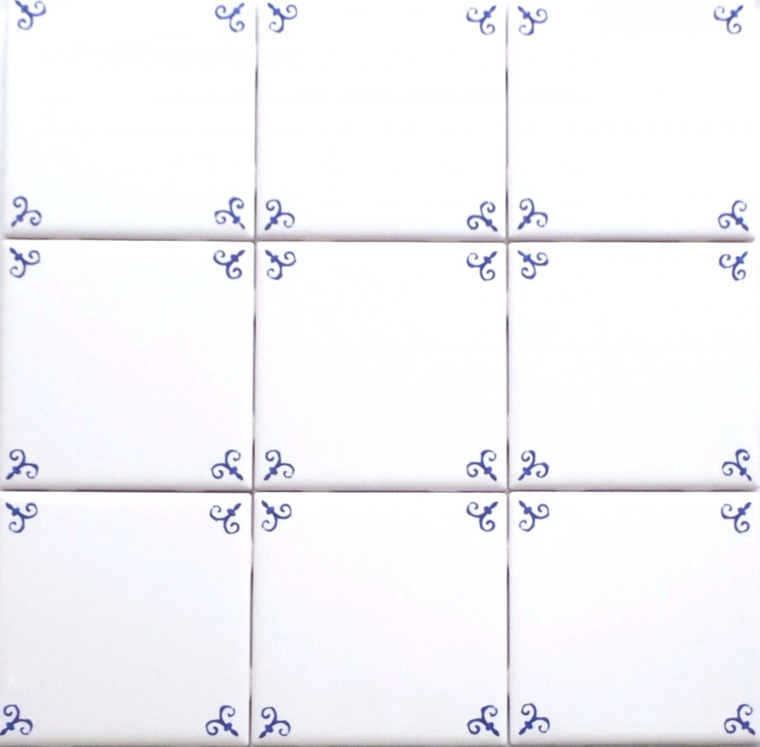 Blue Ox Tail Ceramic Tile Accents to Match Mural Kiln Fired Back Splash Delft