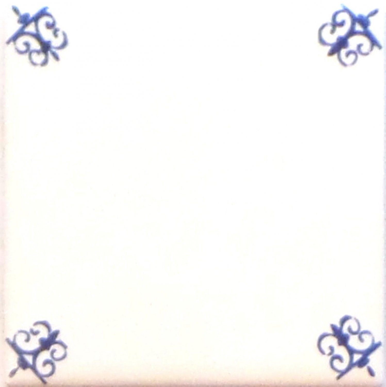 Blue Double Ox Tail Ceramic Tile Accent to Kiln Fired Back Splash Delft 4.25"