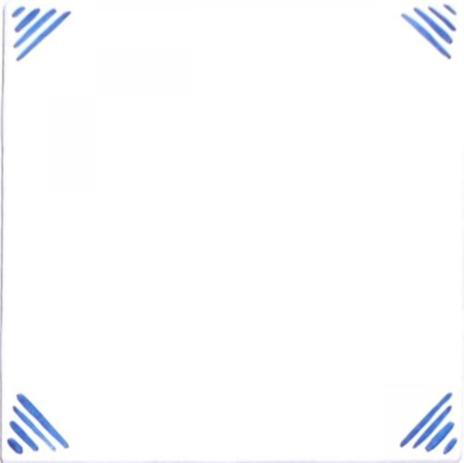 Blue Stripe Corners 4.25" x 4.25" Kiln Fired Accent Tile Back Splash Decor