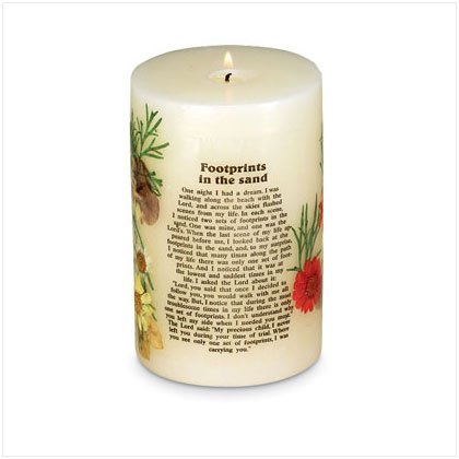 FOOTPRINTS IN THE SAND CANDLE Item #29549
