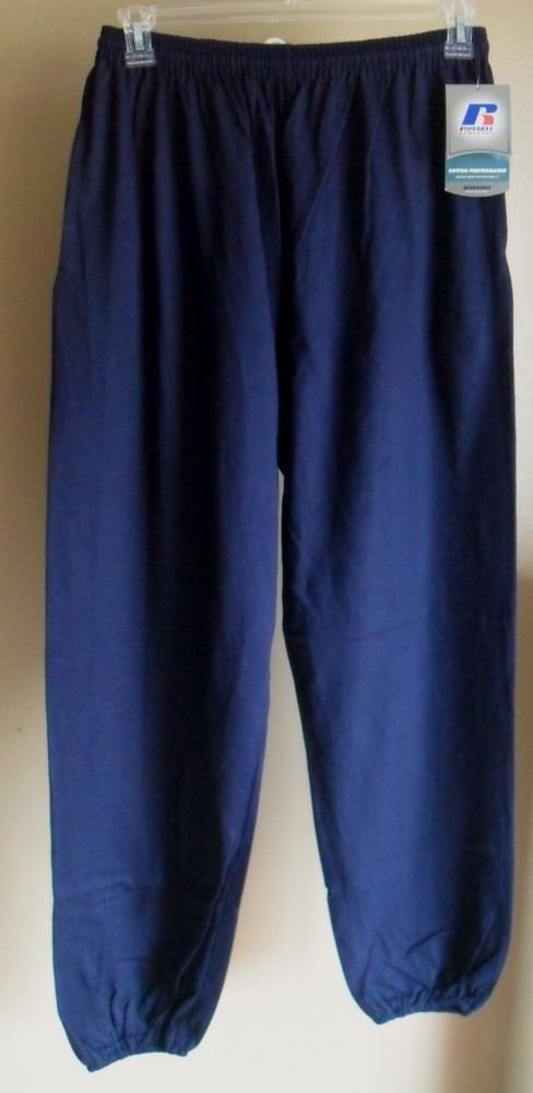 Russell Athletic Navy Blue Pants Elastic Waist Band & Draw String