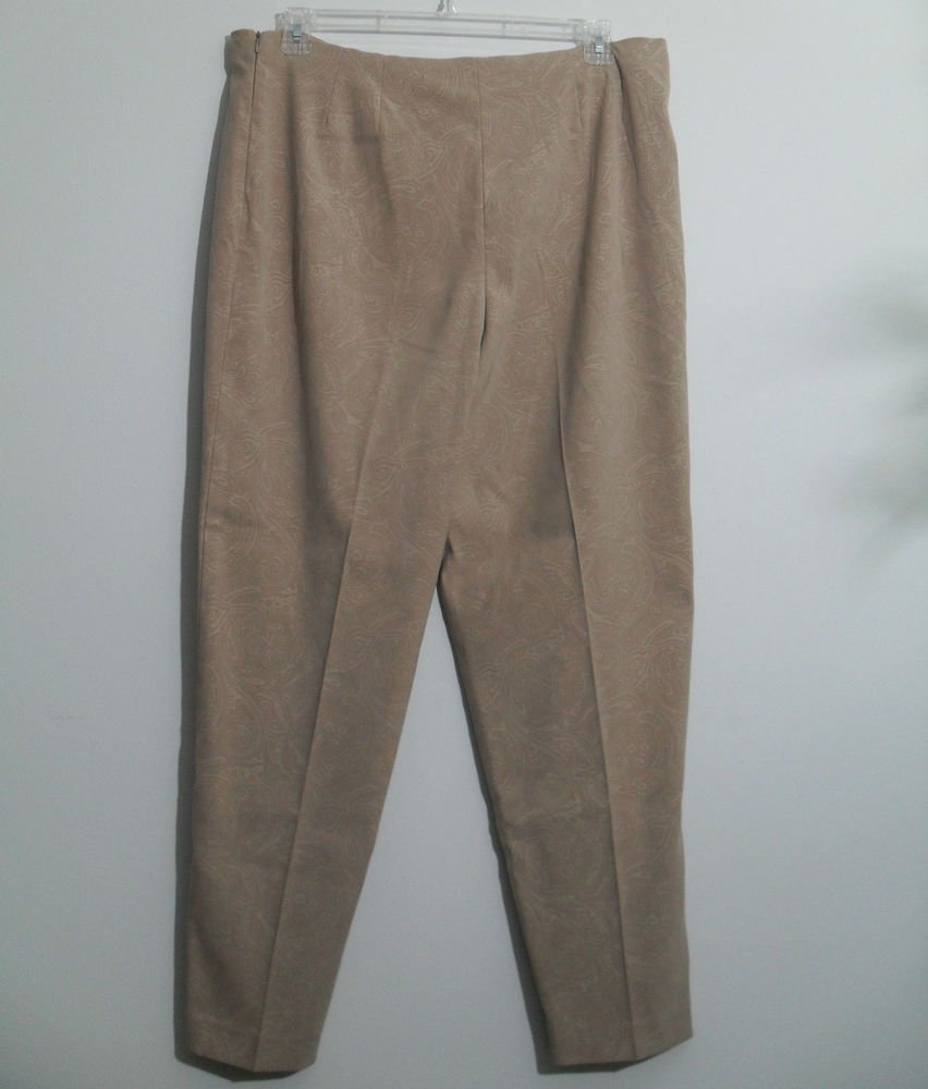 Coldwater Creek Beige / Tan Dress Pant Size 16 Permanent Front Seam No Pockets