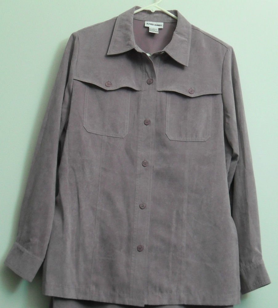 Alfred Dunner Women 12 Light Lavender Waist Belt Dress Suit Jacket Retro/Vintage