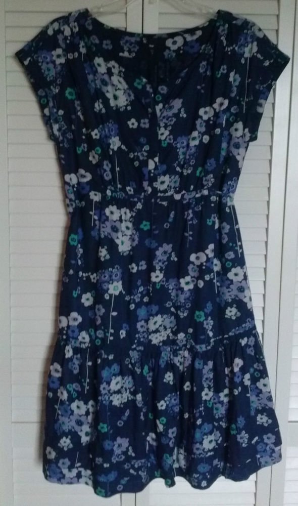 Gap Dress Viscose & Cotton Hidden Snap Top Half w/ Cinch Draw Waist Tie Size 6