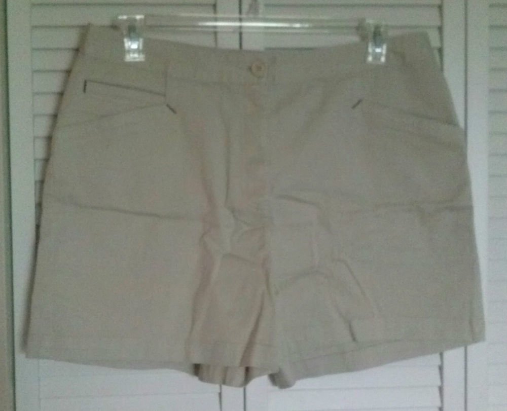 St. John's Bay 16 Cotton Stretch Casual Dress Shorts Front Angled & Coin Pockets