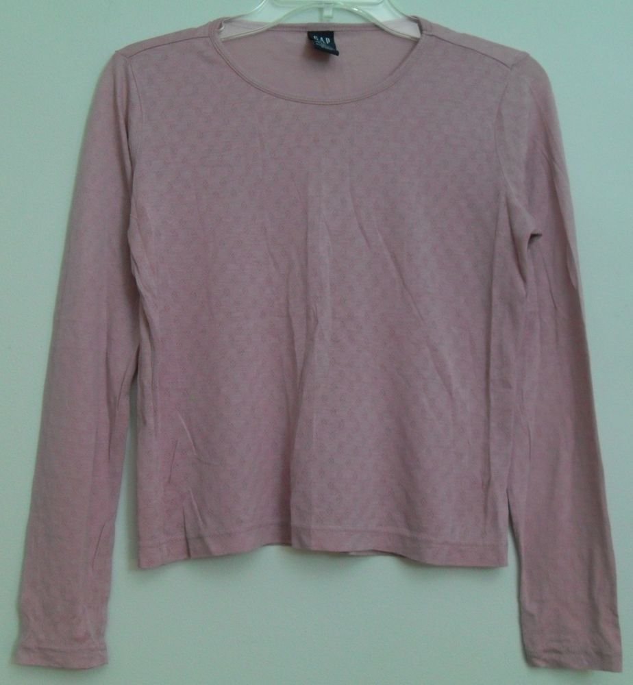 Gap Medium Pink Thin Tissue Weight Thermal ? Layering ? Top Long Sleeve Easy Fit