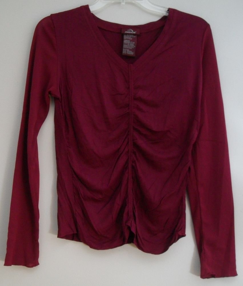 Jordache Juniors Size Medium 7/9 Rayon/Spandex Ruched Centerline Autumn Berry