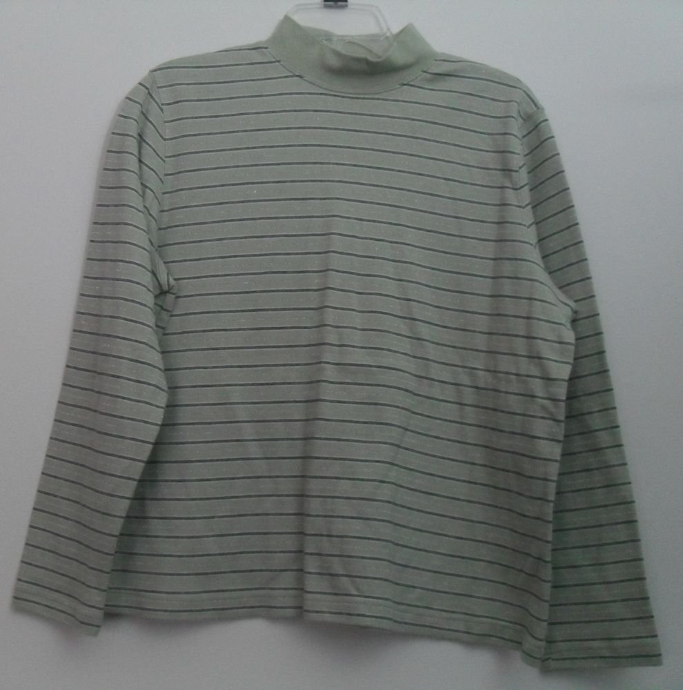 Studio Works PL Blue/Silver/Sparkle Horizontal Stripes Light Green Long Sleve