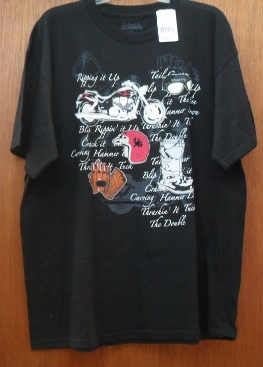 NWT Lifestyle Classics XL Motorcycle Black Red White T-Shirt SS