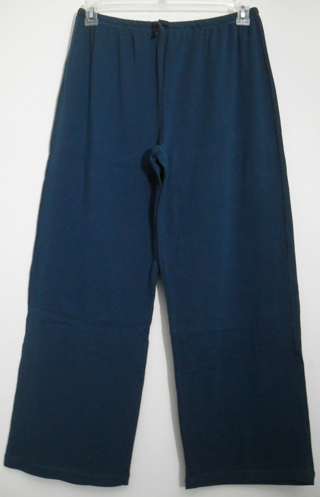 Authentic Falls Creek Women size Medium Sleepwear Navy Blue Elastic & Drawstring