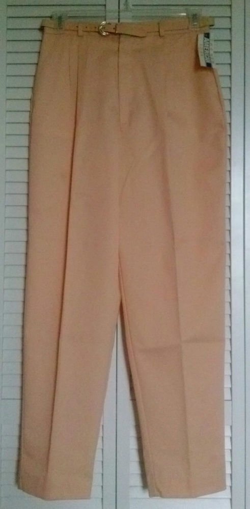 Lord Isaacs 13 / 14 Polyester Cotton Peach Color Belted Casual Dress Career Pant