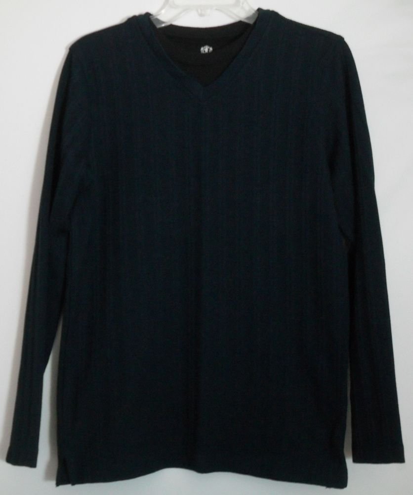 Covington Long Sleeve Dark Green/Blue Black Small S/C 34-36 Pullover Top