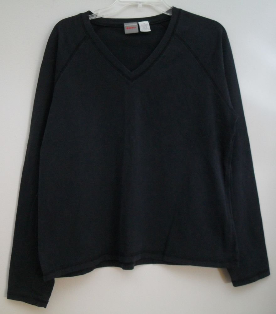 ProSpirit Deep Navy Blue Loose Fit sz M Active Athletic Outerwear Banded V-Neck