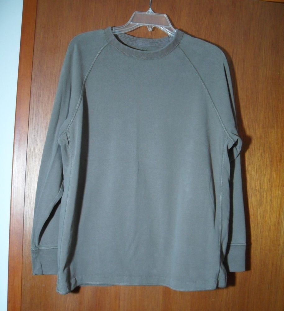 Sonoma Life + Style Grayish Green Outward Stitching Tagless Mens Large Pullover