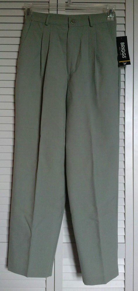 Briggs New York 8P Sage Green Pleated Casual Dress Career Pants Poly & Rayon