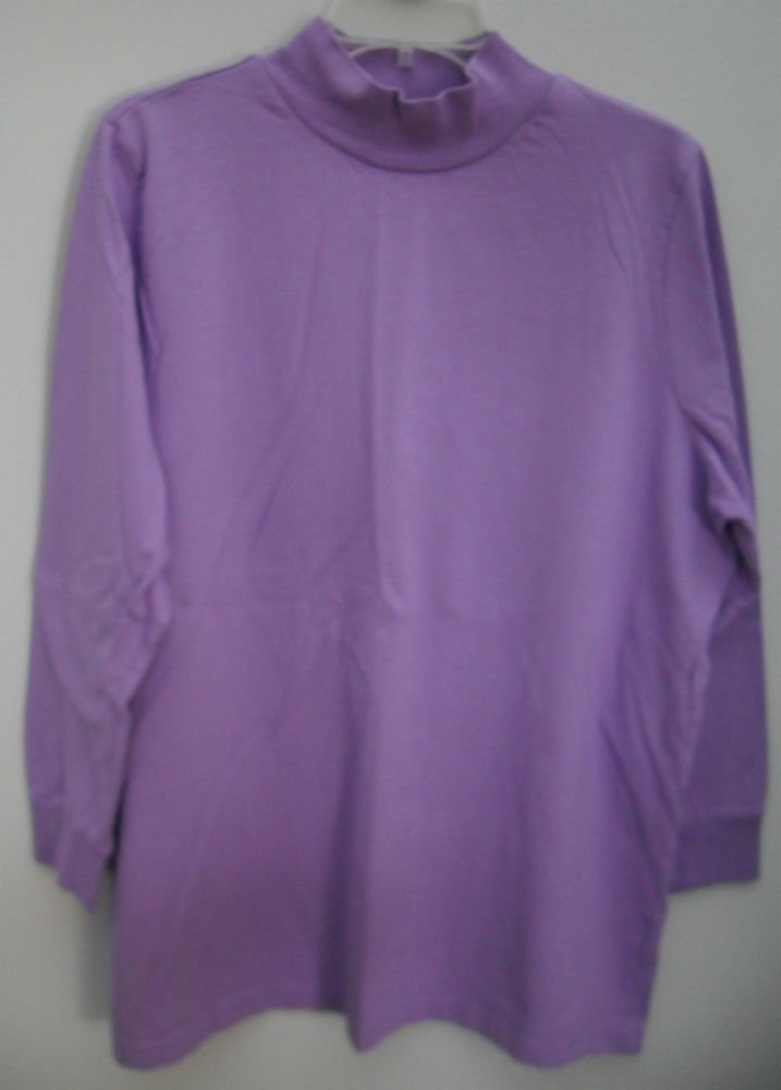 All American Comfort Plus 1X Purple Pullover Knit Top Bracelet Length Sleeves
