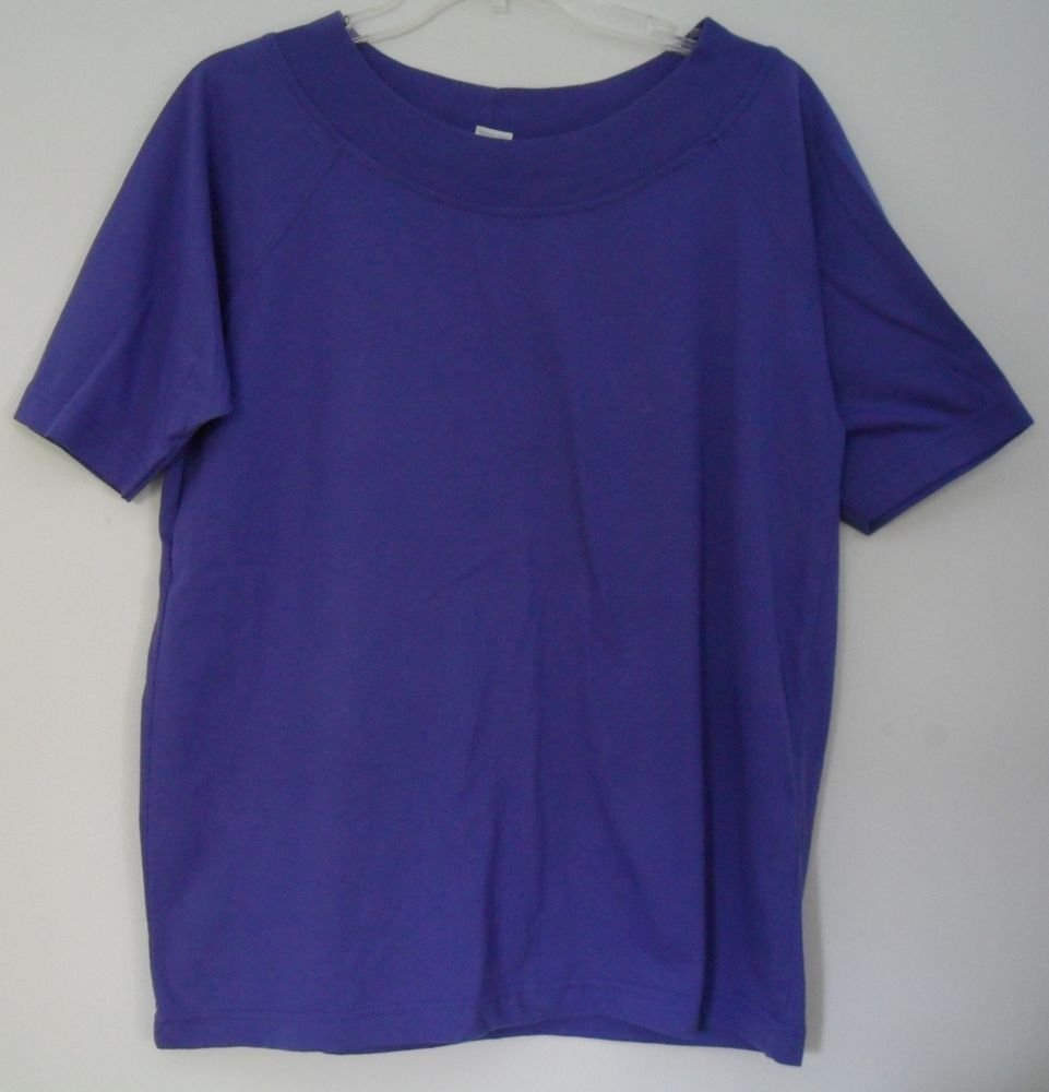 The Limited Womens size XL Purple Boatneck Knit Top Short Sleeve Poly/Cotton