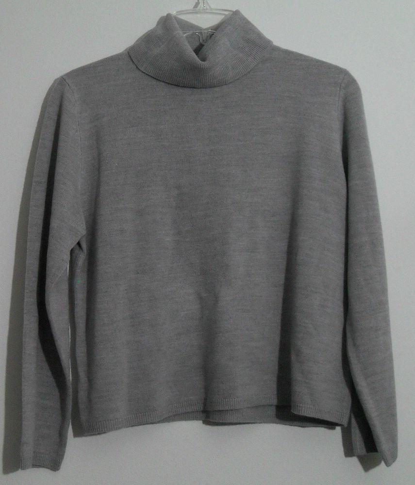Draper's & Damon's Soft Spun® Turtleneck Sweater Heather Gray 100% Acrylic PXL