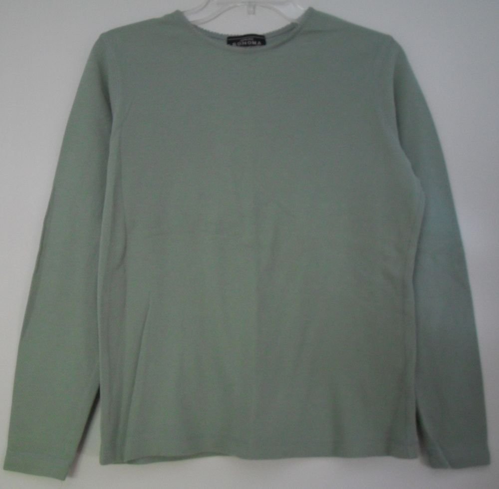 Genuine Sonoma Jean Company Long Sleeve Green Thermal Knit Top sz Medium NiceFit