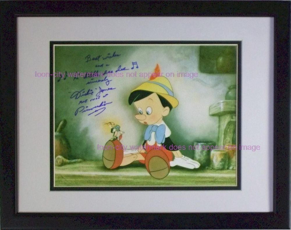 Signed Pinocchio Original voice ca 1940 Walt Disney Dickie Jones Hand Autograph